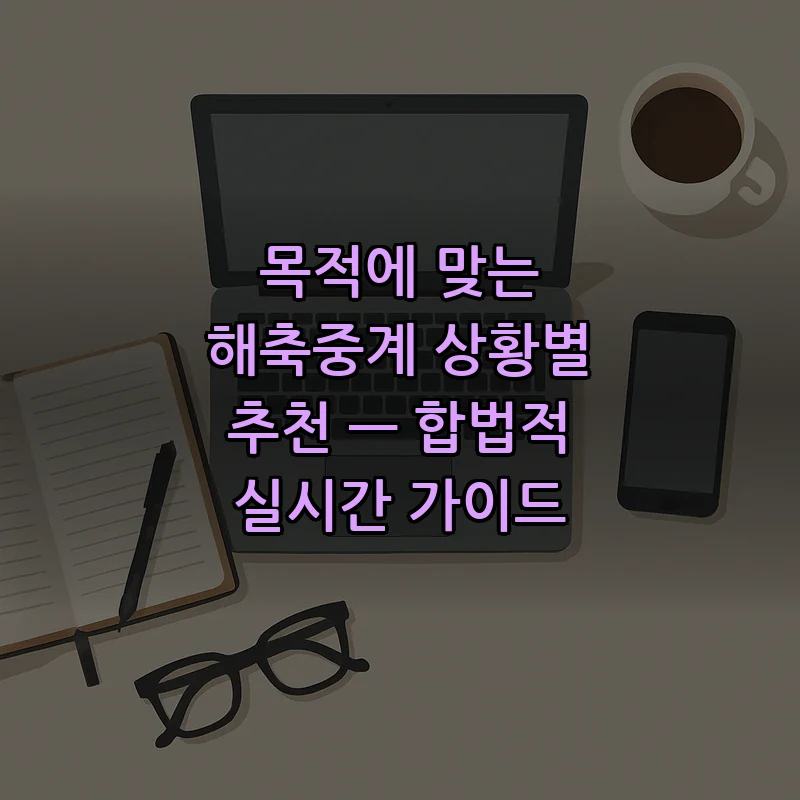 해축중계 상황별 추천 — 합법적 실시간 가이드