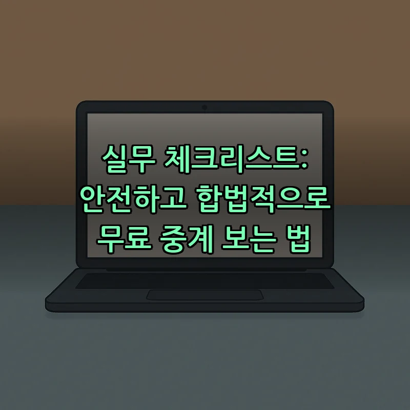 실무 체크리스트: 안전하고 합법적으로 무료 중계 보는 법