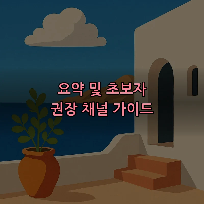 요약 및 초보자 권장 채널 가이드