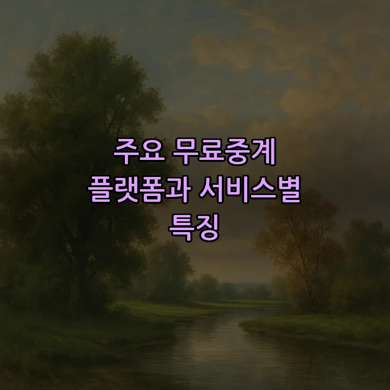 주요 무료중계 플랫폼과 서비스별 특징