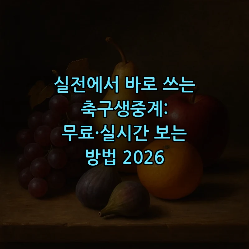 실전에서 바로 쓰는 축구생중계: 무료·실시간 보는 방법 2026 커버 이미지