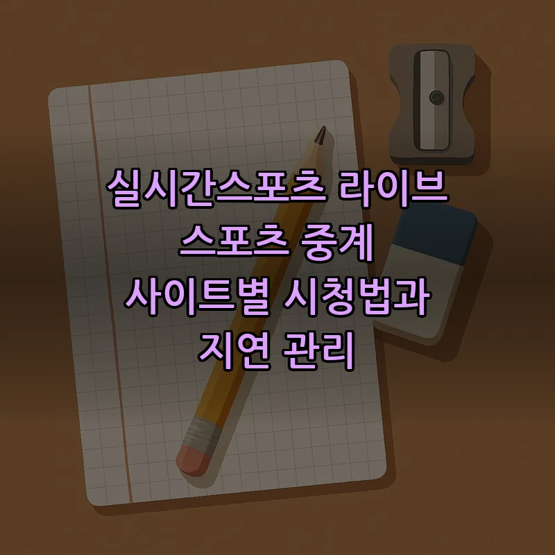실시간스포츠 라이브 스포츠 중계 사이트별 시청법과 지연 관리 커버 이미지