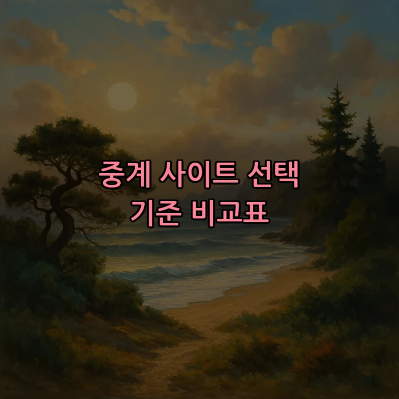중계 사이트 선택 기준 비교표