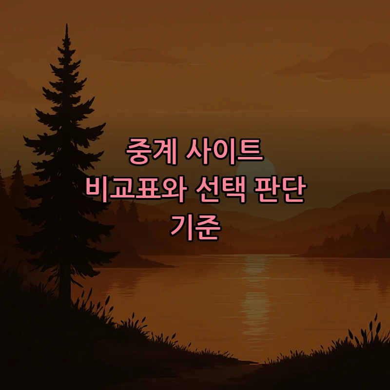 중계 사이트 비교표와 선택 판단 기준