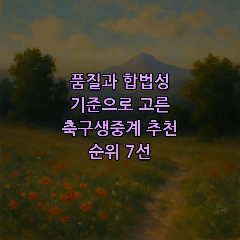 축구생중계: 합법적 시청 가이드와 플랫폼 비교