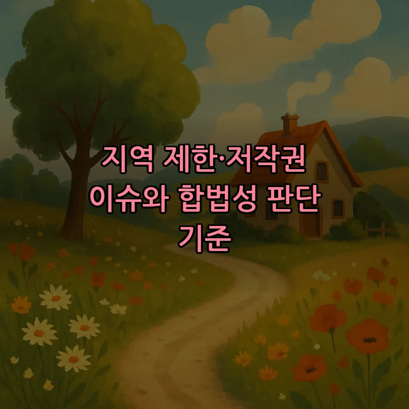 지역 제한·저작권 이슈와 합법성 판단 기준