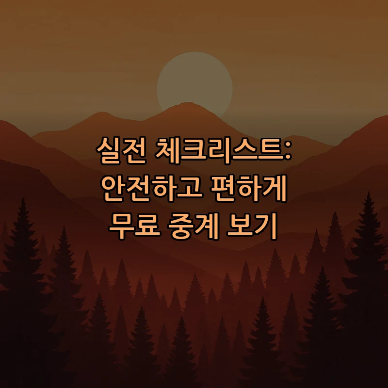 실전 체크리스트: 안전하고 편하게 무료 중계 보기