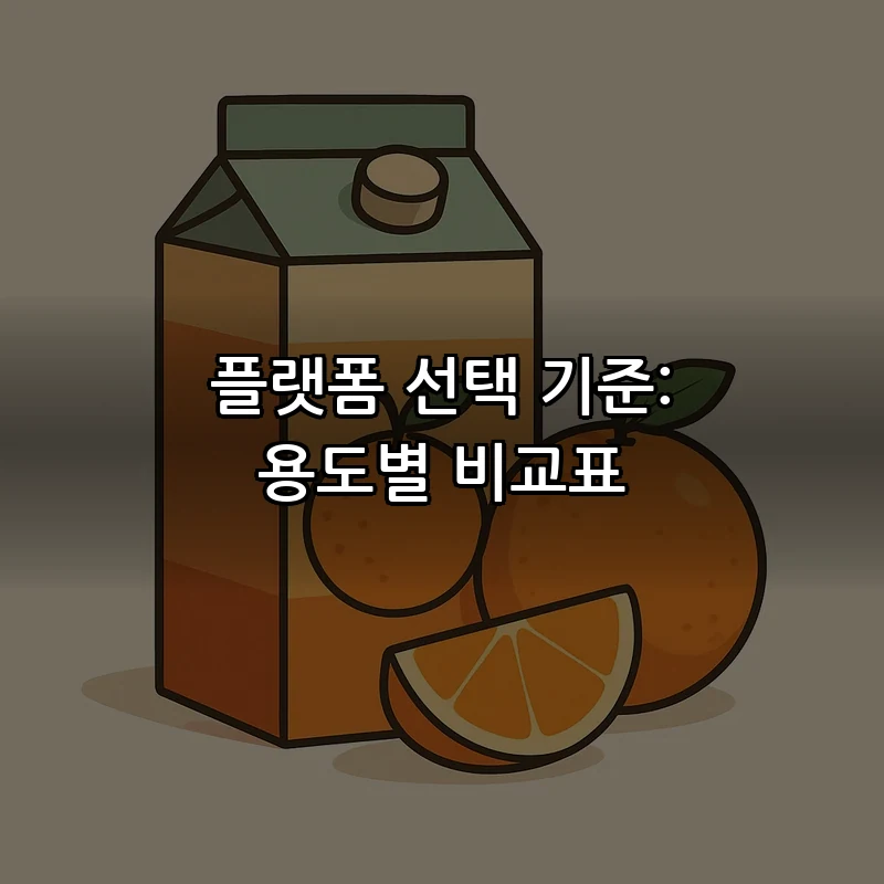 플랫폼 선택 기준: 용도별 비교표