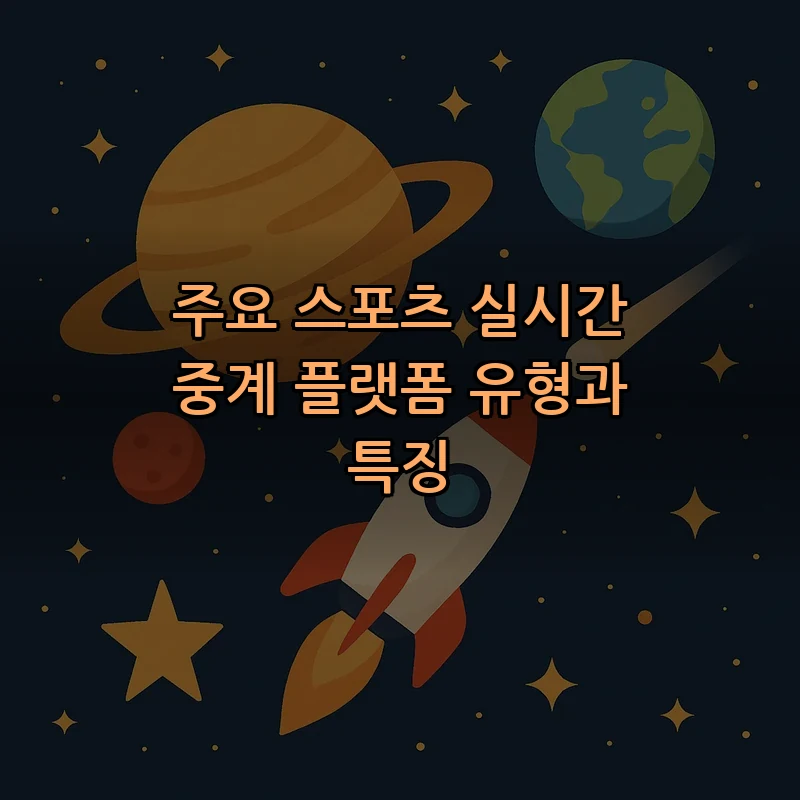 주요 스포츠 실시간 중계 플랫폼 유형과 특징