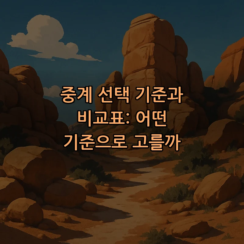 중계 선택 기준과 비교표: 어떤 기준으로 고를까