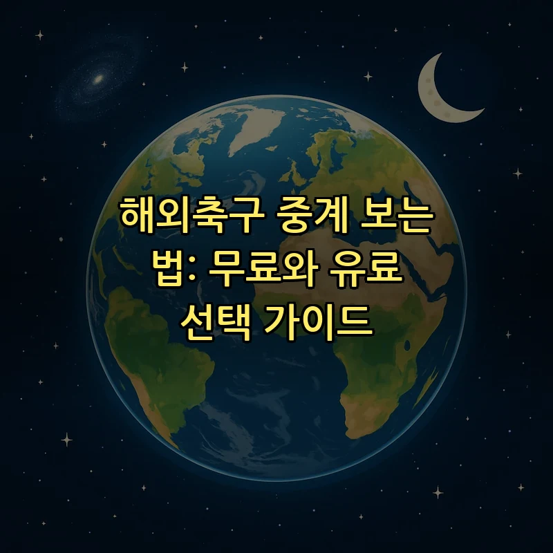 해외축구 중계 보는 법: 무료와 유료 선택 가이드