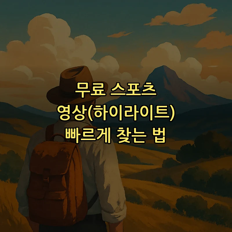 무료 스포츠 영상(하이라이트) 빠르게 찾는 법