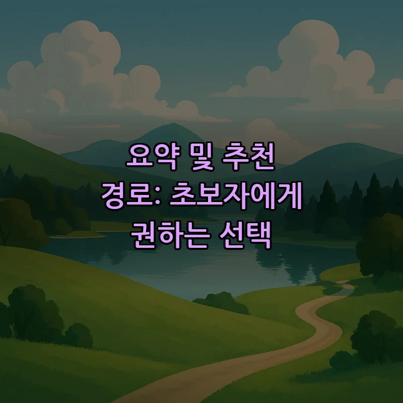요약 및 추천 경로: 초보자에게 권하는 선택