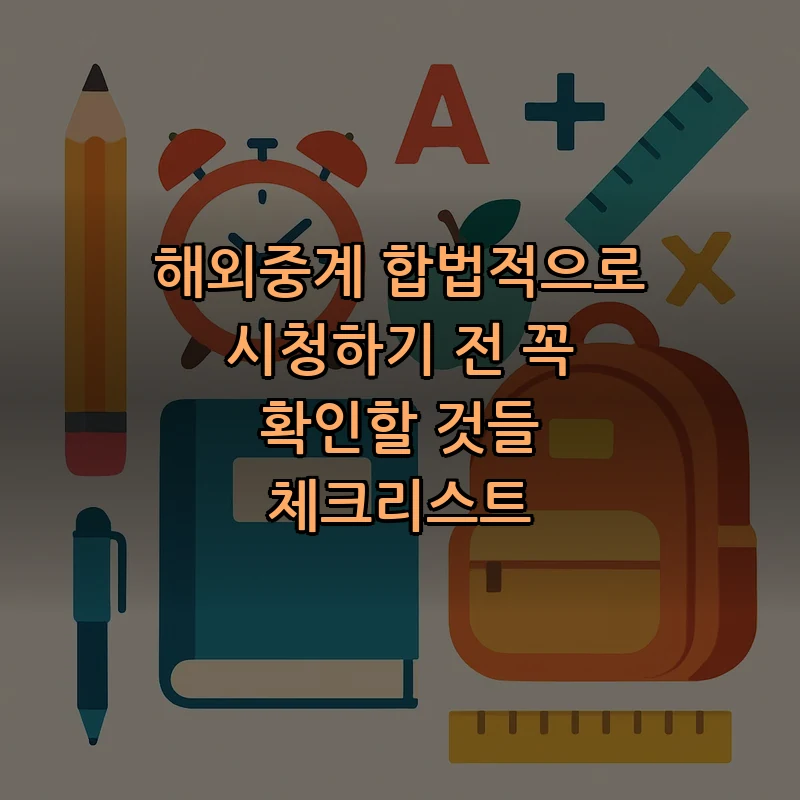 해외중계 체크리스트: 안전하게 시청하는 법