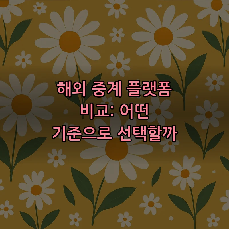 해외 중계 플랫폼 비교: 어떤 기준으로 선택할까