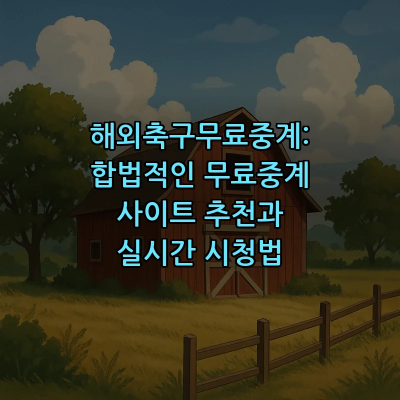 해외축구 무료 중계 가이드: 합법적 시청법과 추천 사이트
