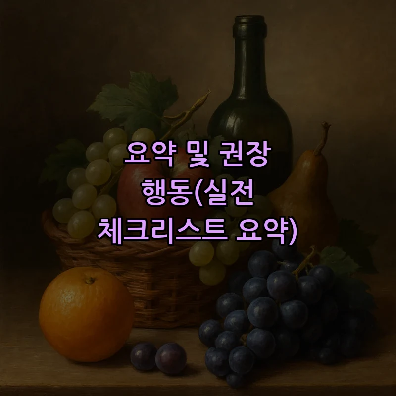 요약 및 권장 행동(실전 체크리스트 요약)