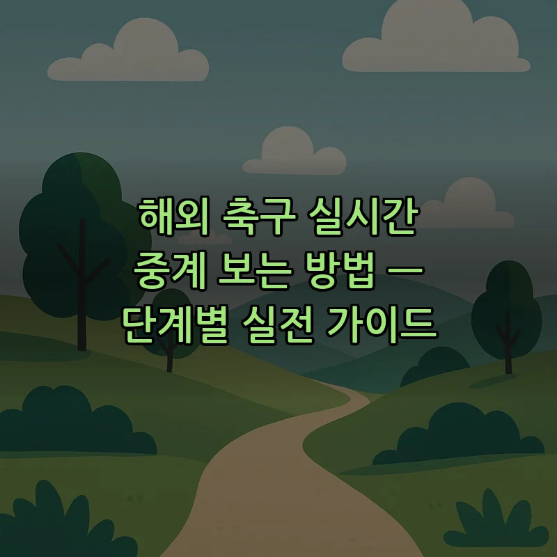 해외 축구 실시간 중계 보는 방법 — 단계별 실전 가이드