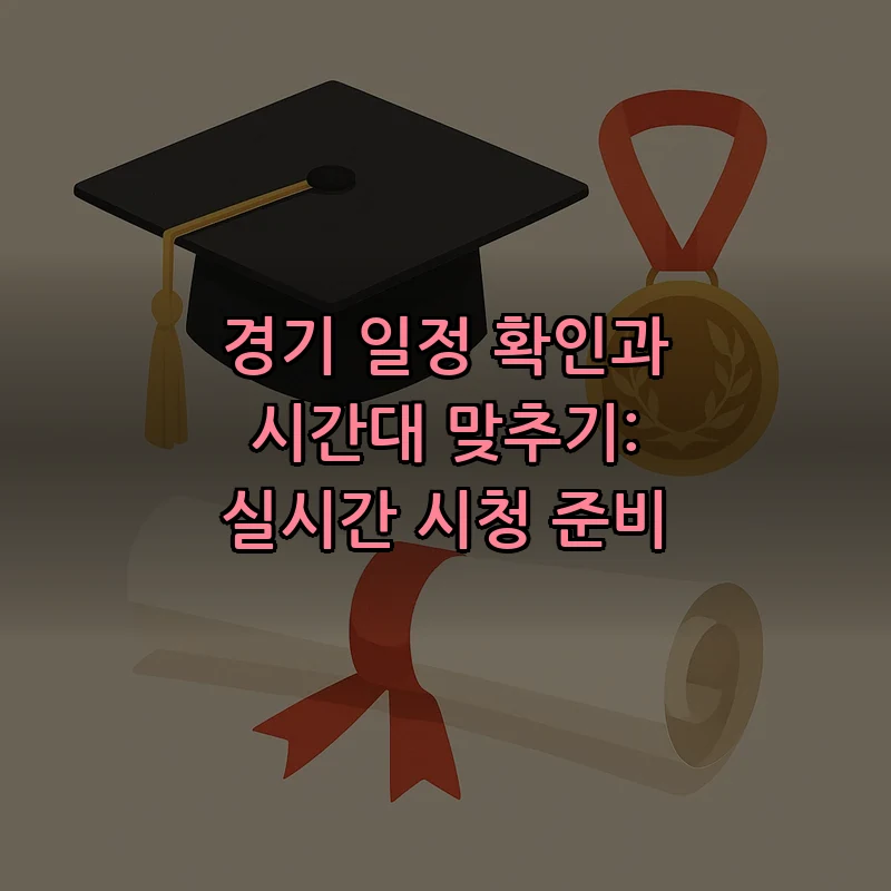 경기 일정 확인과 시간대 맞추기: 실시간 시청 준비