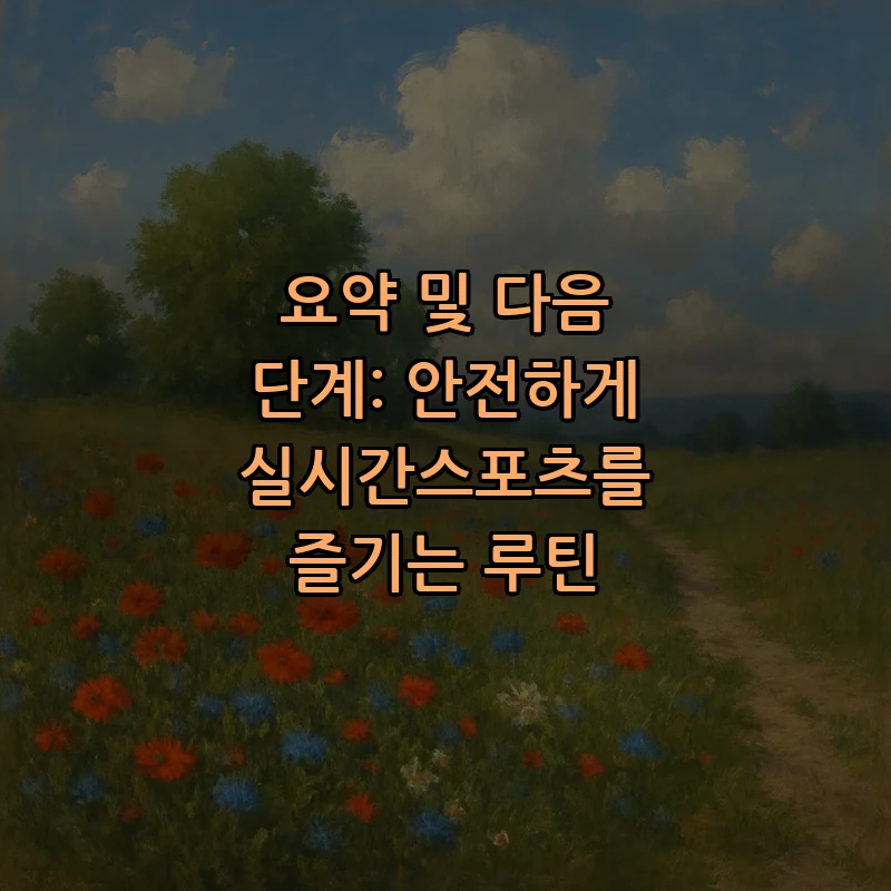 요약 및 다음 단계: 안전하게 실시간스포츠를 즐기는 루틴