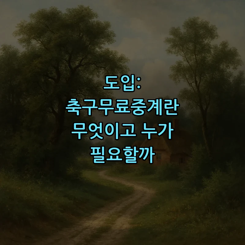도입: 축구무료중계란 무엇이고 누가 필요할까