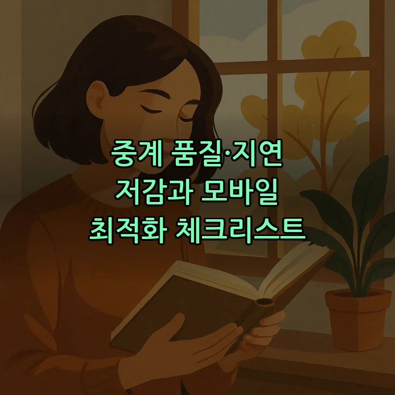 중계 품질·지연 저감과 모바일 최적화 체크리스트
