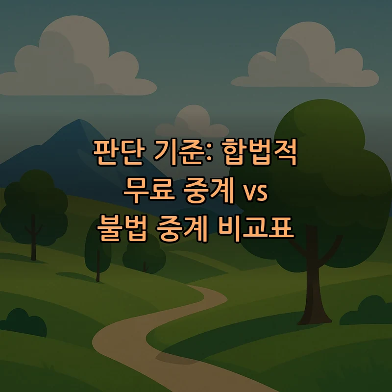판단 기준: 합법적 무료 중계 vs 불법 중계 비교표