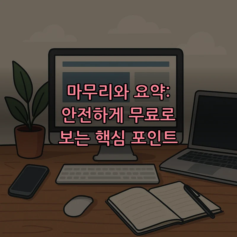 마무리와 요약: 안전하게 무료로 보는 핵심 포인트