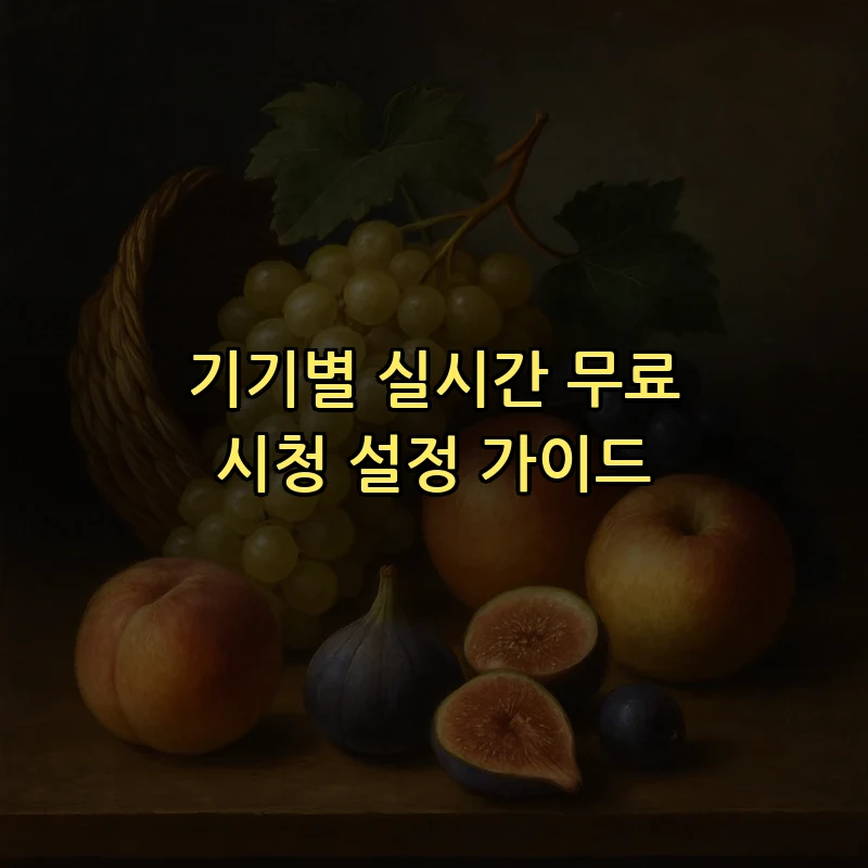 기기별 실시간 무료 시청 설정 가이드