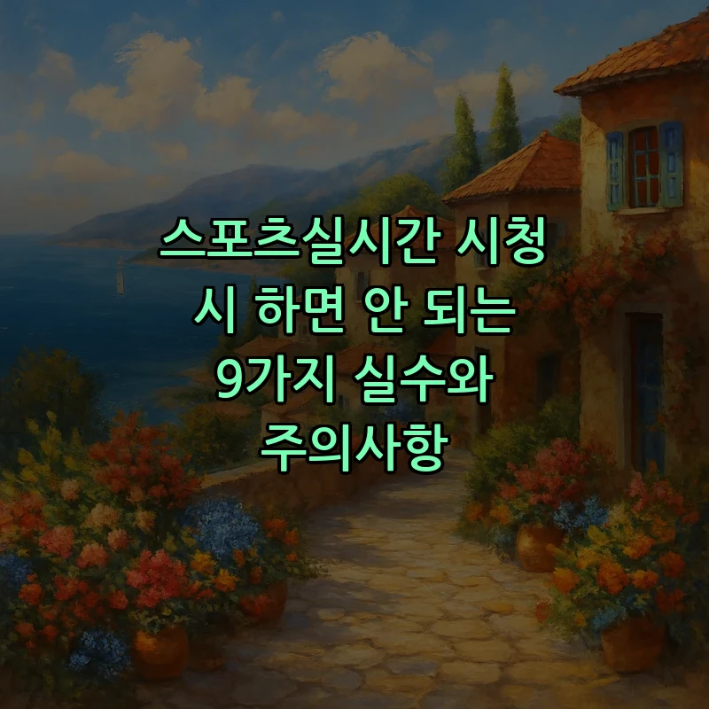 스포츠 실시간 중계 시 주의해야 할 9가지 실수