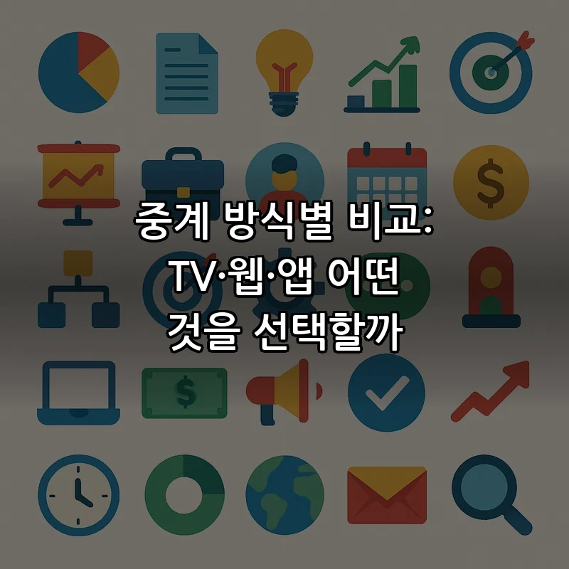 중계 방식별 비교: TV·웹·앱 어떤 것을 선택할까
