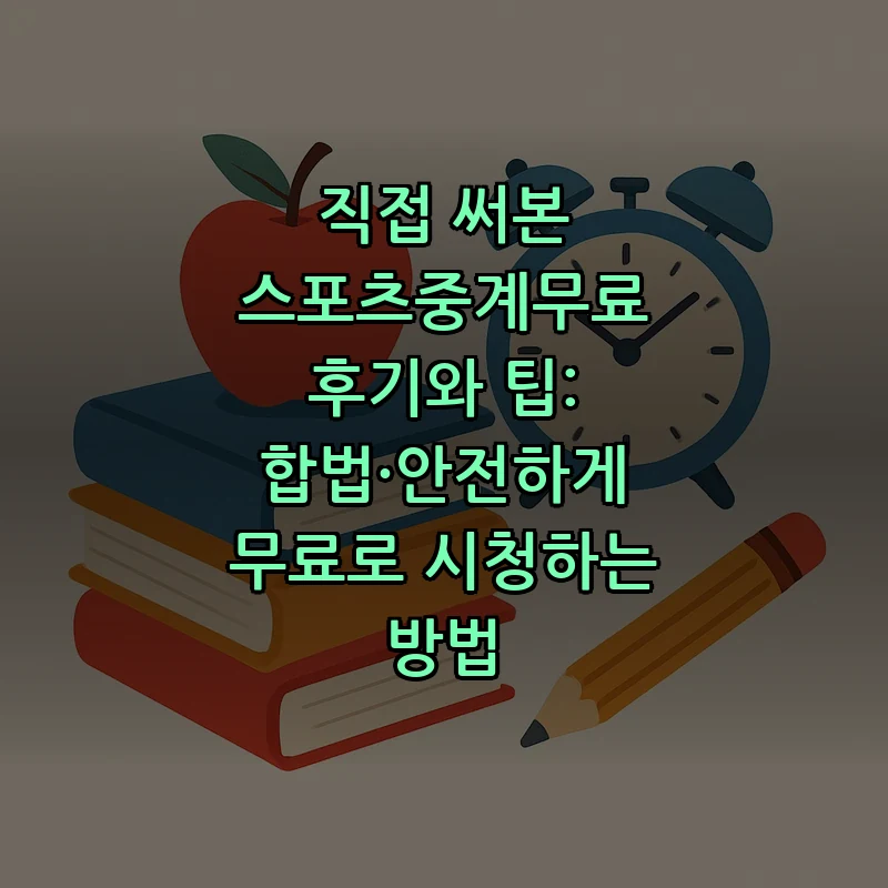 직접 써본 스포츠중계무료 후기와 팁: 합법·안전하게 무료로 시청하는 방법 커버 이미지