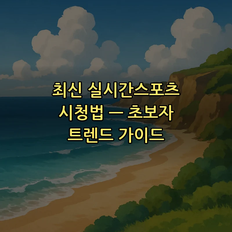 최신 실시간스포츠 시청법: 초보자를 위한 필수 가이드