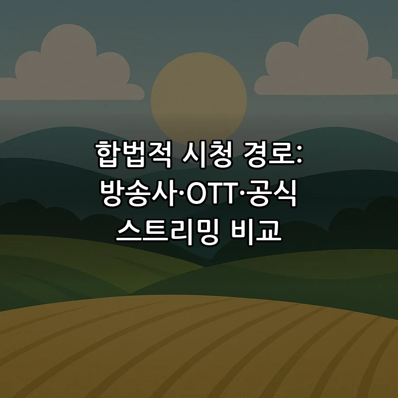 합법적 시청 경로: 방송사·OTT·공식 스트리밍 비교