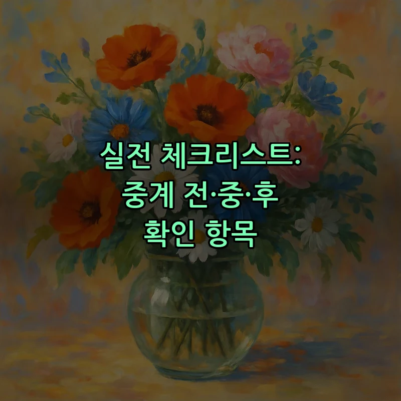 실전 체크리스트: 중계 전·중·후 확인 항목