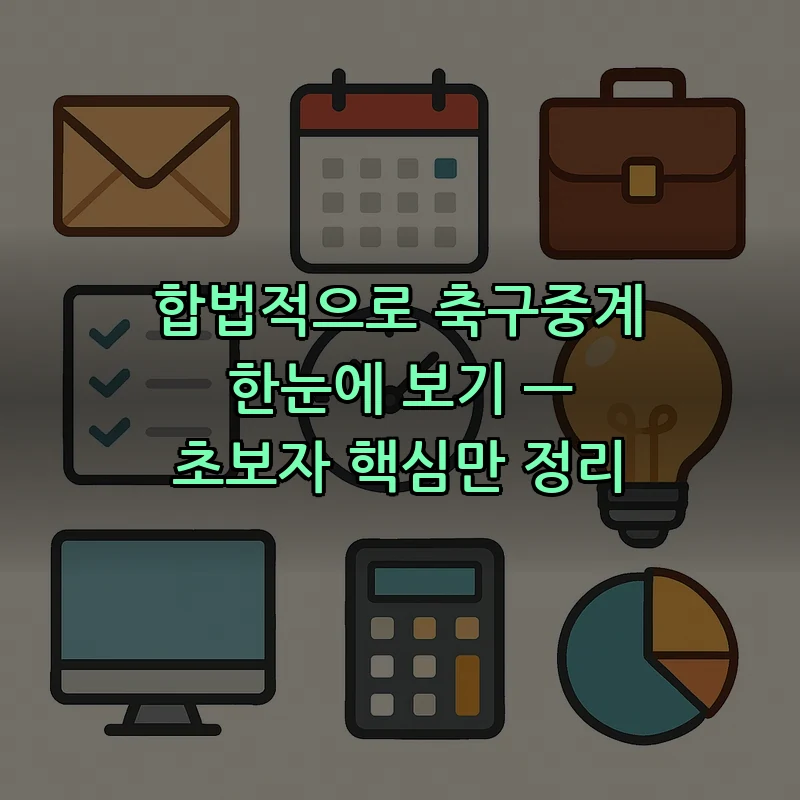 합법적으로 축구중계 보는 방법 — 초보자를 위한 가이드