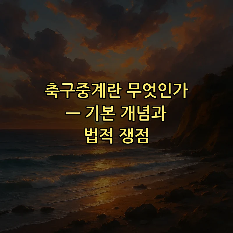 축구중계란 무엇인가 — 기본 개념과 법적 쟁점