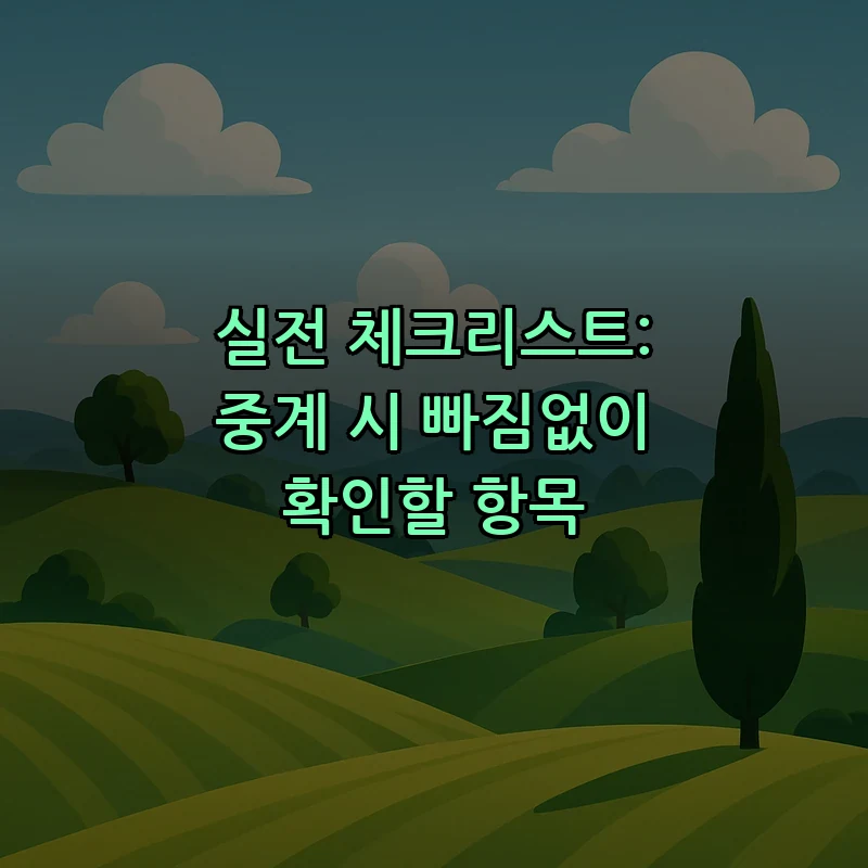 실전 체크리스트: 중계 시 빠짐없이 확인할 항목