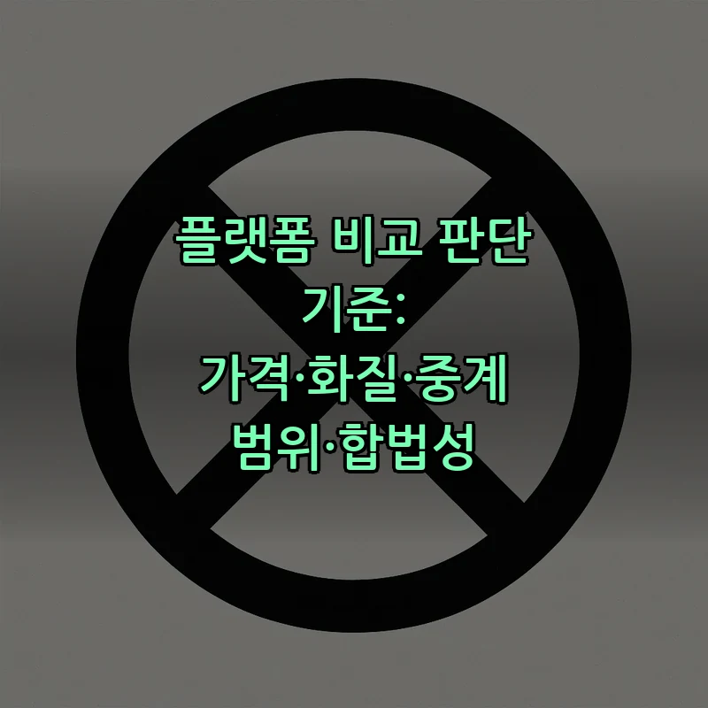 플랫폼 비교 판단 기준: 가격·화질·중계 범위·합법성
