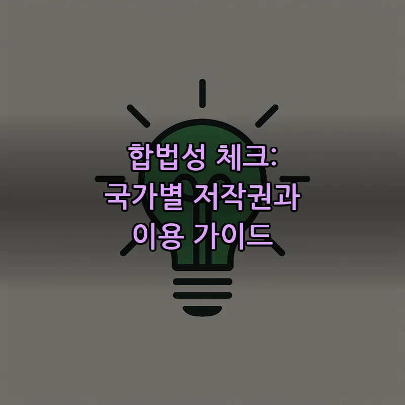 합법성 체크: 국가별 저작권과 이용 가이드