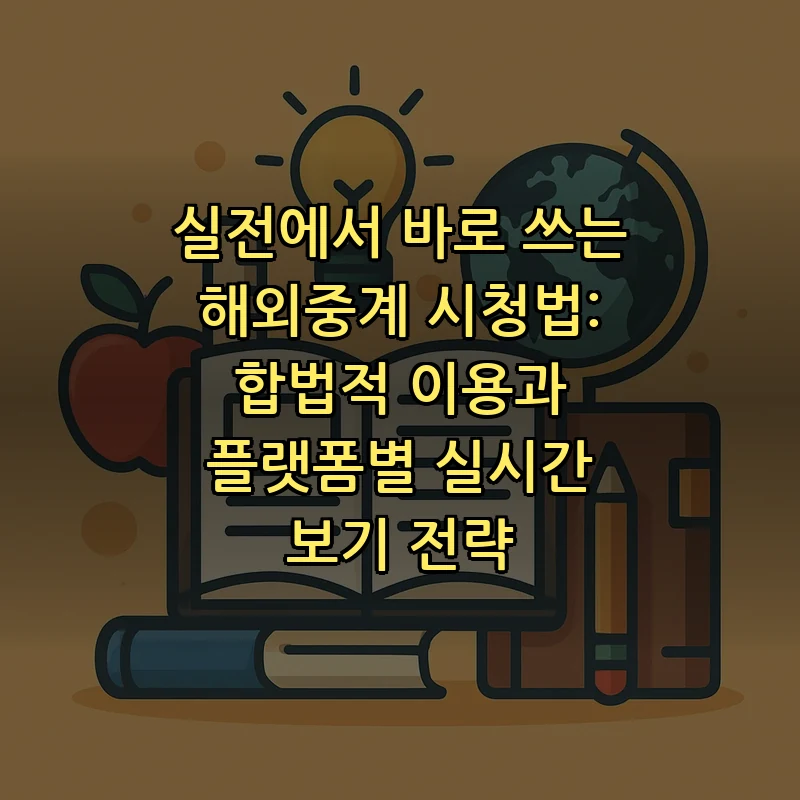 해외중계란 무엇인가? 합법적 이용법과 판별 기준