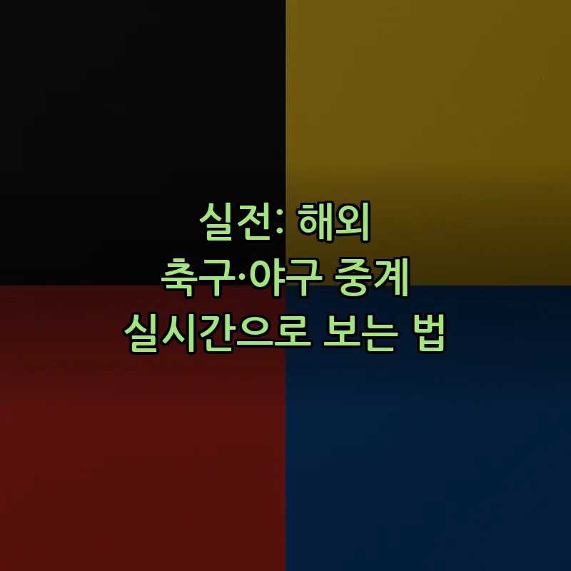 실전: 해외 축구·야구 중계 실시간으로 보는 법