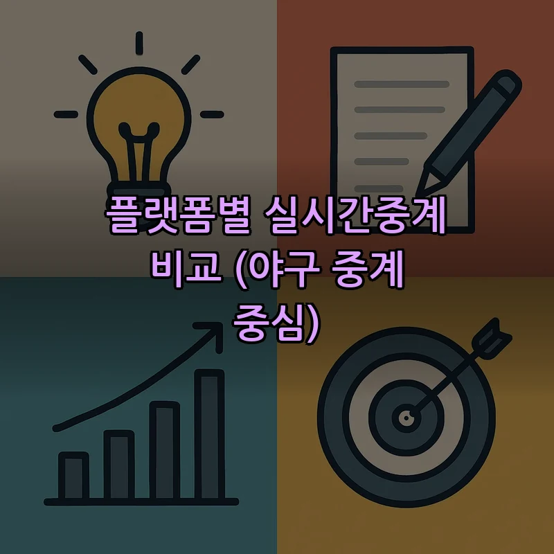 플랫폼별 실시간중계 비교 (야구 중계 중심)