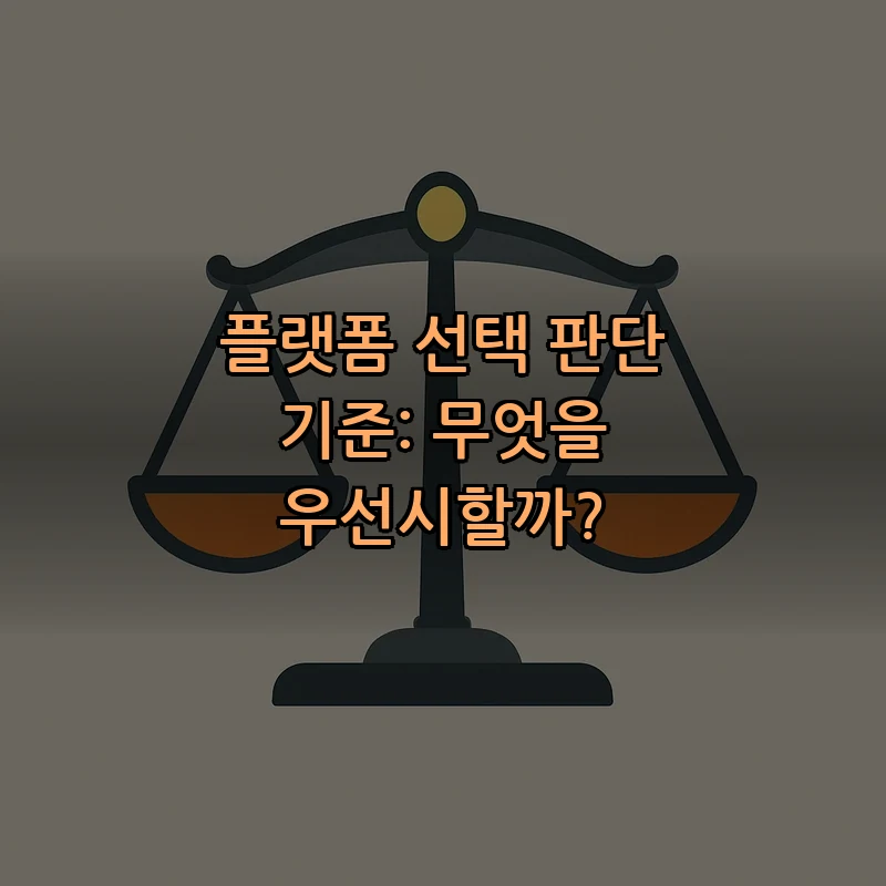 플랫폼 선택 판단 기준: 무엇을 우선시할까?