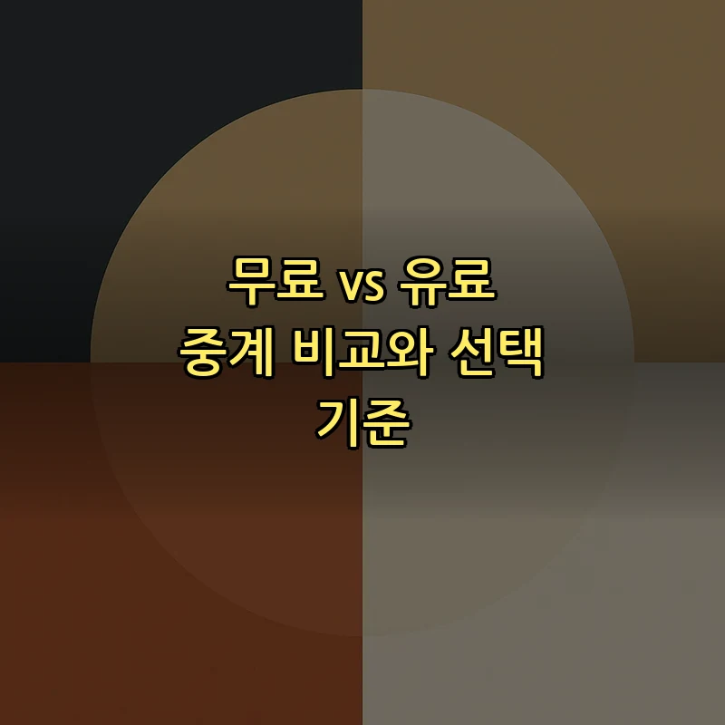 무료 vs 유료 중계 비교와 선택 기준