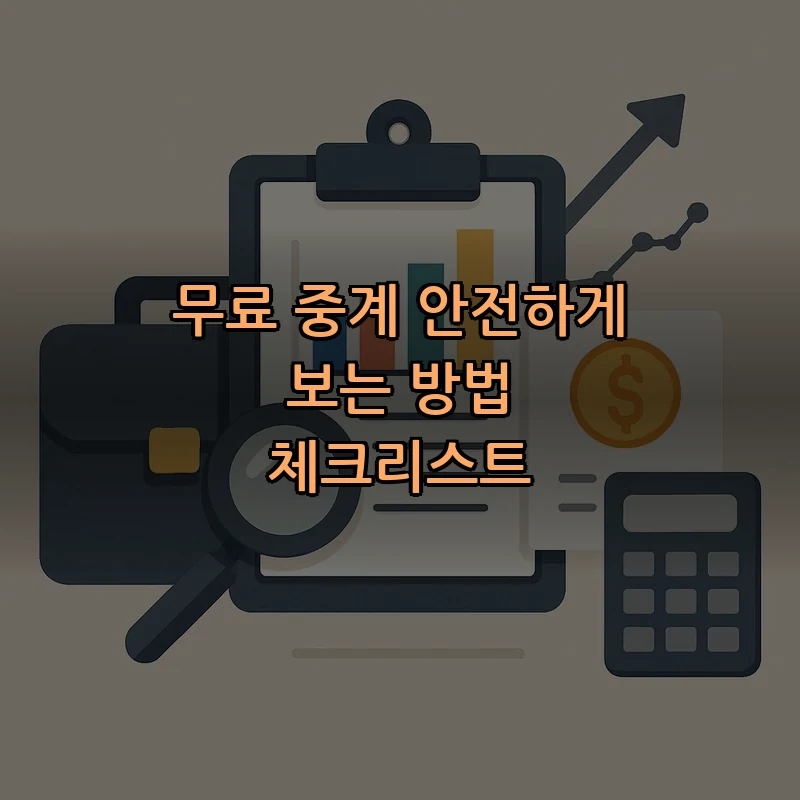 무료 중계 안전하게 보는 방법 체크리스트