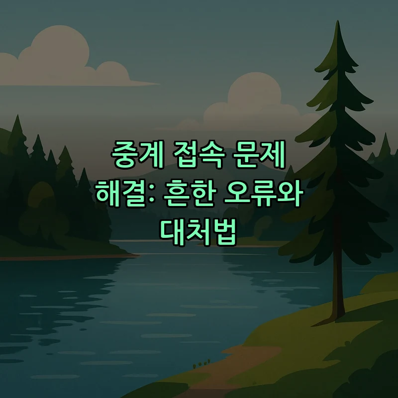 중계 접속 문제 해결: 흔한 오류와 대처법