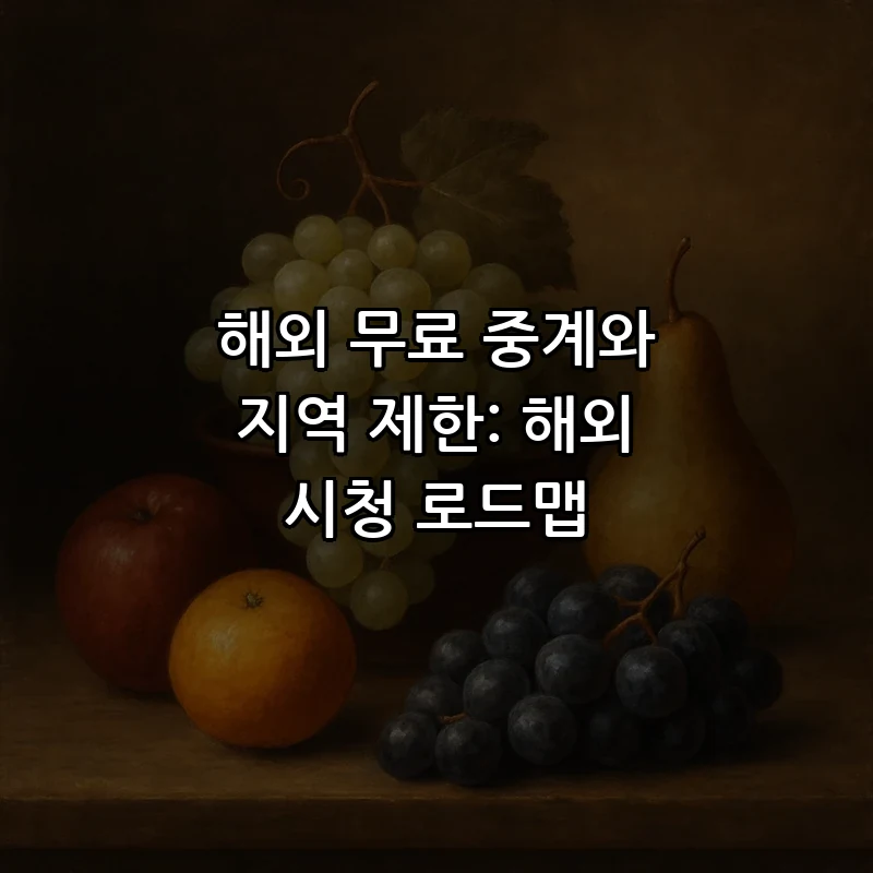 해외 무료 중계와 지역 제한: 해외 시청 로드맵