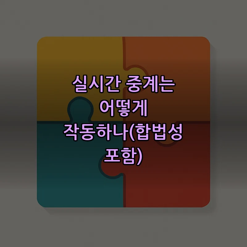 실시간 중계는 어떻게 작동하나(합법성 포함)