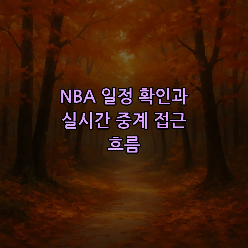 NBA 일정 확인과 실시간 중계 접근 흐름